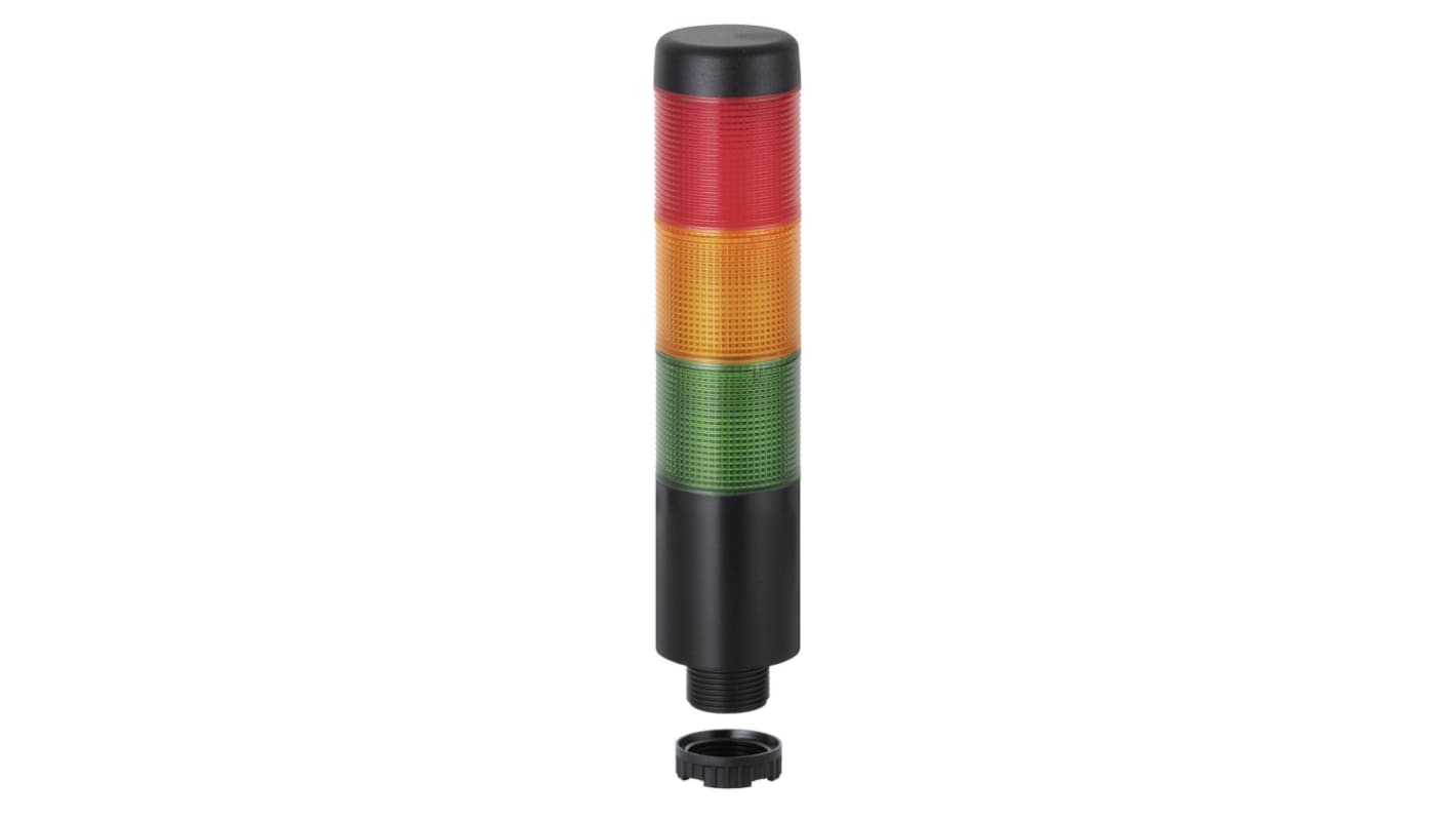 Werma Kompakt 37 LED Signalturm 3-stufig Linse Rot/Grün/Gelb LED Rot/Gelb/Grün + Summer Dauer 175mm Multifunktion