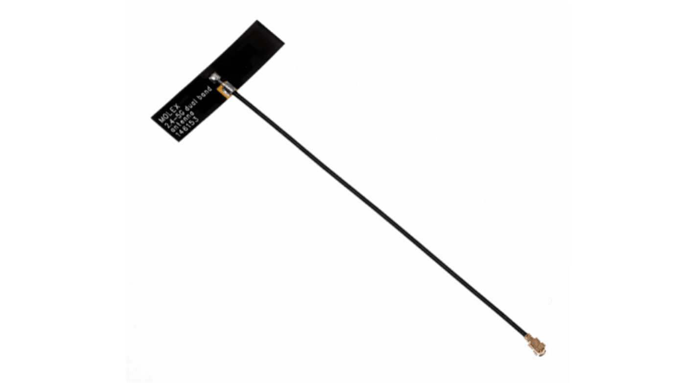 Mindenirányú Molex WiFi antenna Ragasztó 146153-0200 T-rúd Belső 200mm 3.5dBi WiFi (Dual Band) 146153