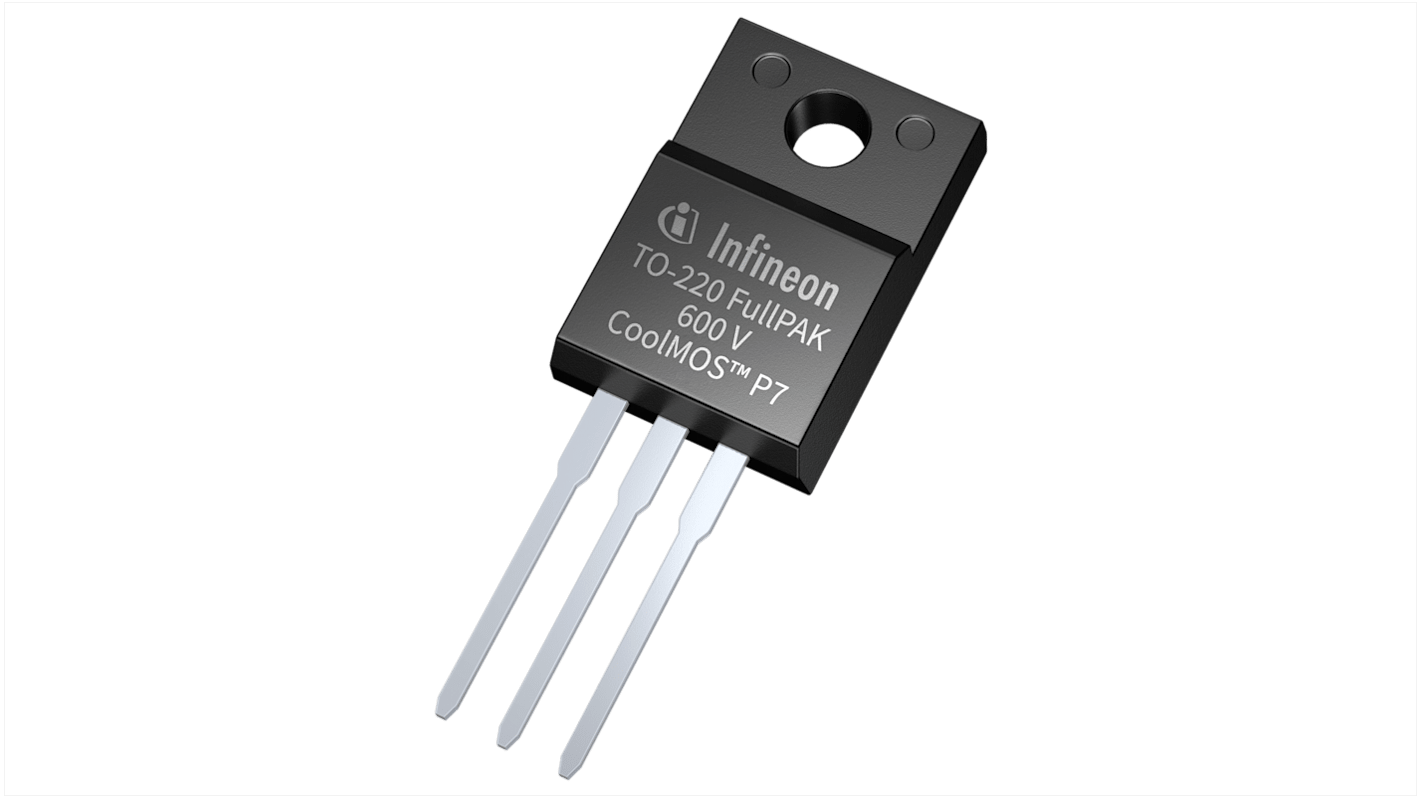 MOSFET Infineon, canale N, 0,28 Ω, 12 A, TO-220 FP, Su foro