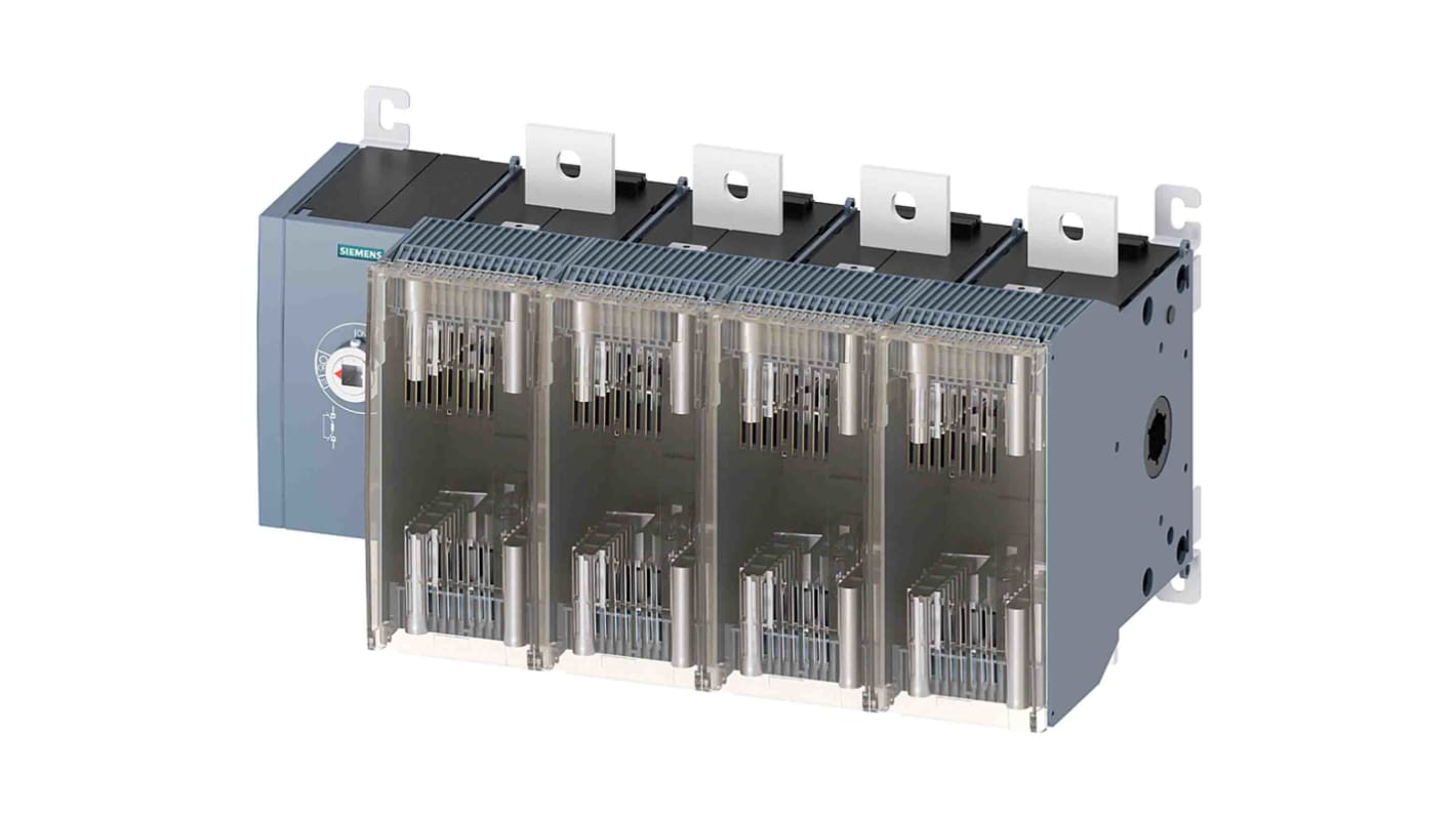 Sezionatore portafusibili Siemens 3KF5463-0LF11 8NA/8NC, corrente max 630A, 4, fusibile , fusibile NH2, NH3, Montaggio