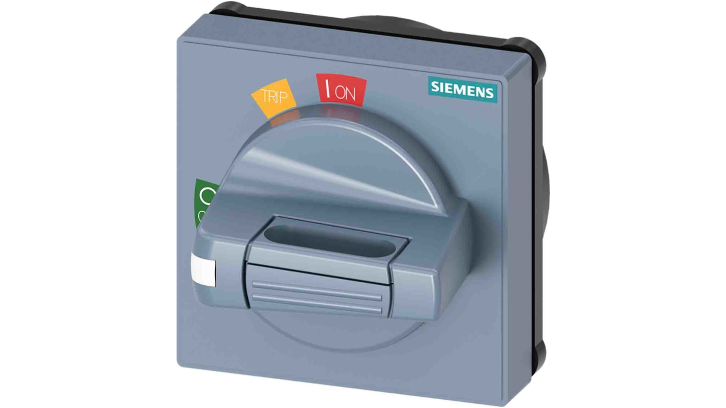 Mando giratorio Siemens, para 3VA1/2 100/160/250 75mm, tirador Gris, IP65 SENTRON