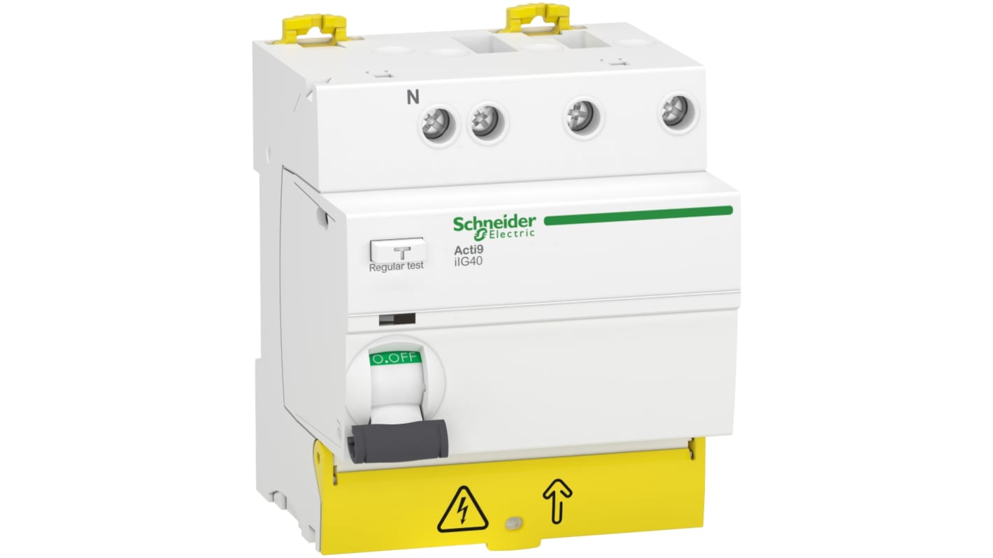 Schneider Electric Acti9 iIG40 RCCB, 3-polig, 25A, 30mA Acti9 380 → 415V ac