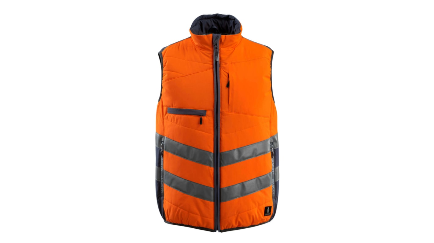 Chaleco de alta visibilidad Hidrófugo Unisex Mascot Workwear de color Naranja/azul marino, talla M