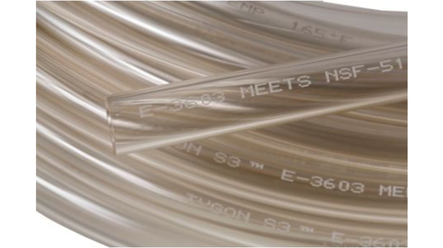 Saint Gobain Tygon® E-3603 Special PVC, Flexible Tube, 4mm ID, 7mm OD, Clear, 15m