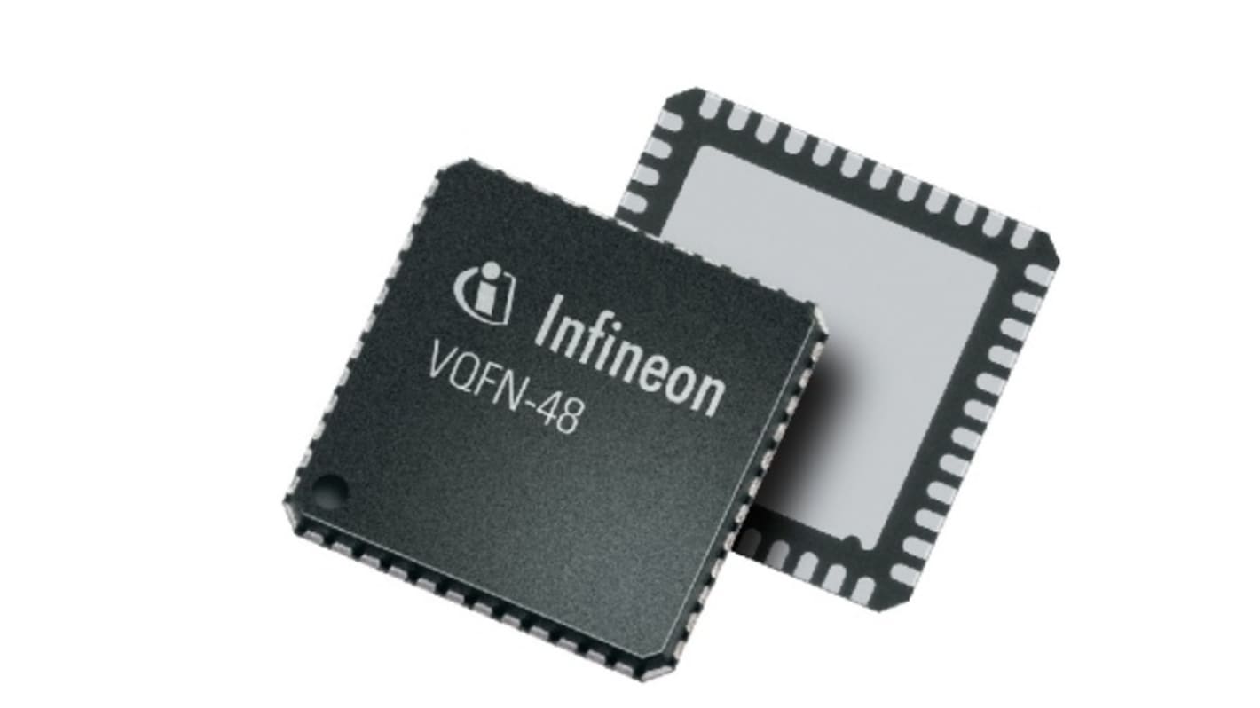 Infineon TLE9843QXXUMA1, 32bit ARM Cortex M0 Microcontroller, TLE984x, 25MHz, 48 kB Flash, 48-Pin VQFN