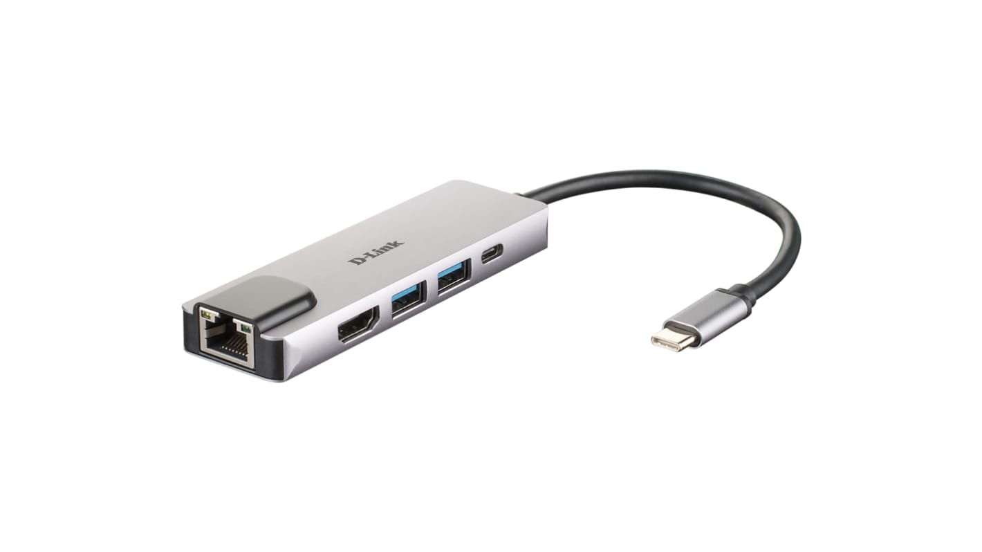 Hub USB D-Link DUB-M520, USB 3.0 RJ45 2 ports, USB C