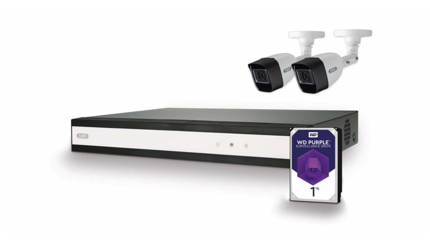 ABUS Security-Center Indoor, Outdoor IR CCTV Surveillance Kit, 4 Camera Connections