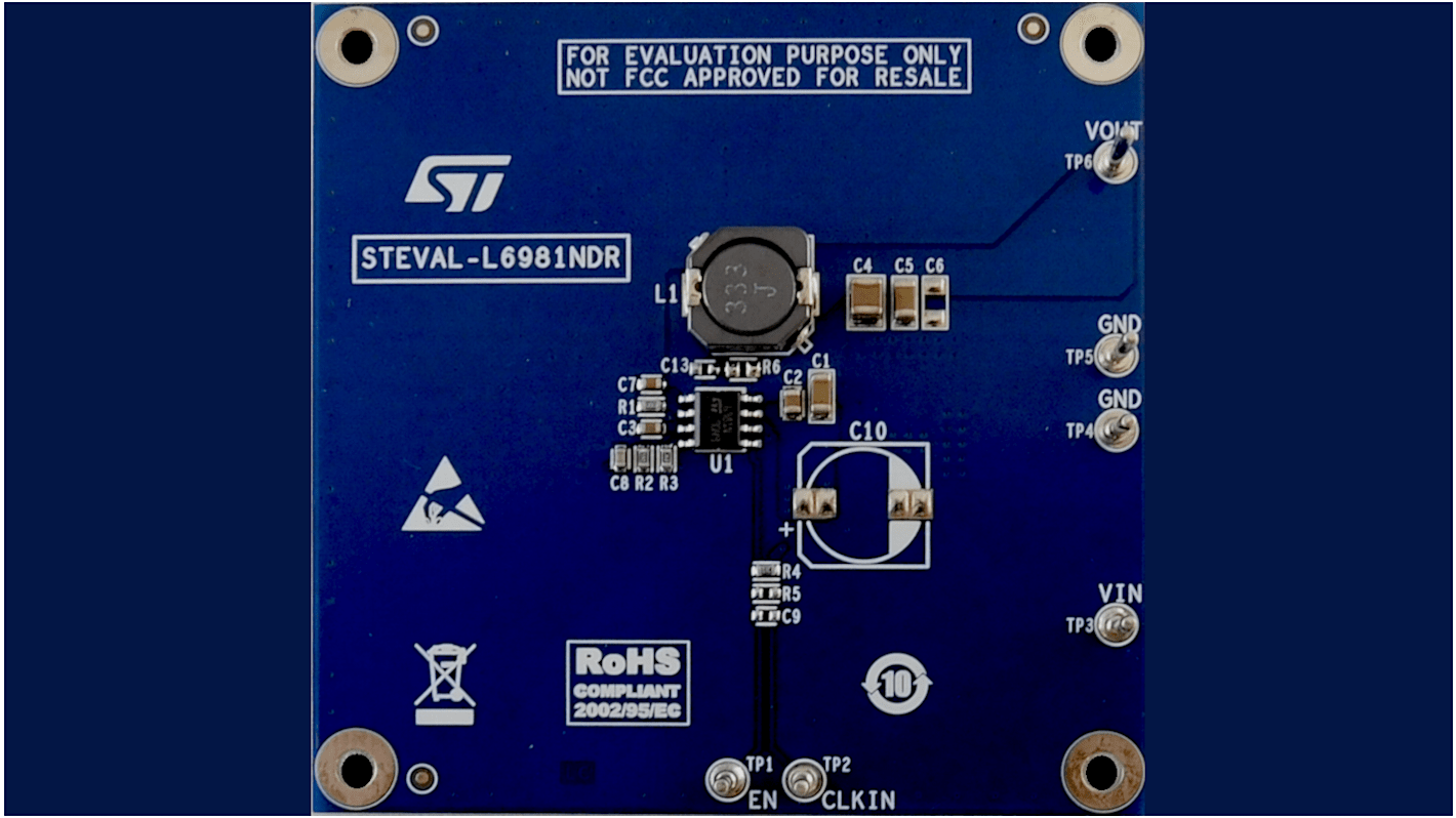 Placa de evaluación STMicroelectronics 38 V, 1.5 A synchronous step-down switching regulator - STEVAL-L6981NDR