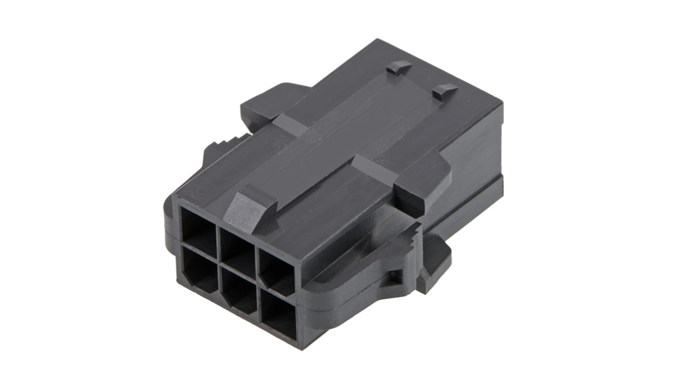 Molex 2-pol. Crimpterminalhus, Nylon, Sort