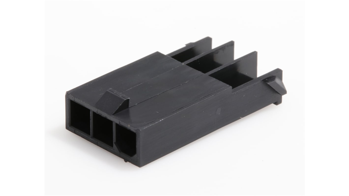 Corpo connettore per terminali a crimpare Molex 3 vie, Nylon, Nero