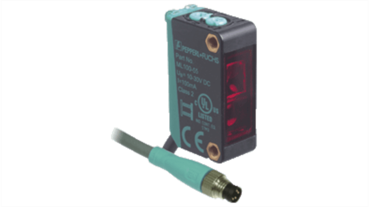 Pepperl + Fuchs Background Suppression Photoelectric Sensor, Block Sensor, 350 mm Detection Range