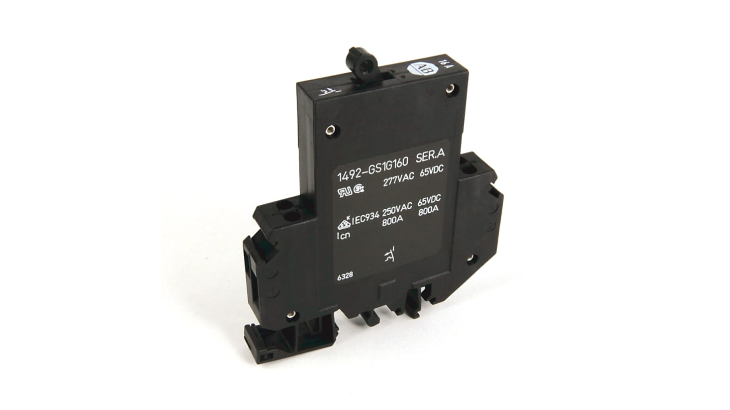 Interruptor automático 1P, 10A, Curva Tipo G 1492-GS1G100, 1492-GS, Montaje en Carril DIN