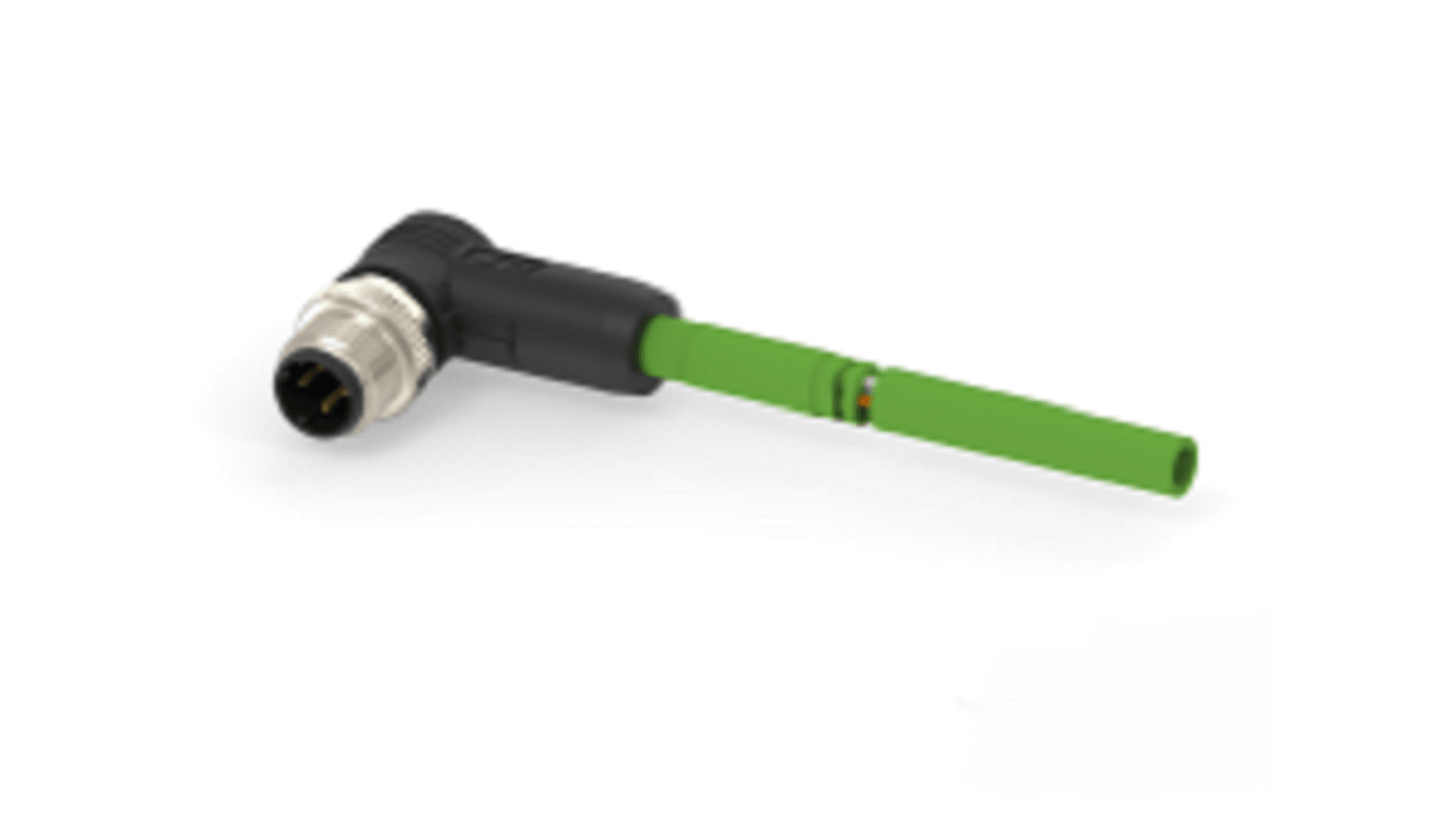 TE Connectivity Ethernet kábel, Cat5e, M12 - Szereletlen, 2m