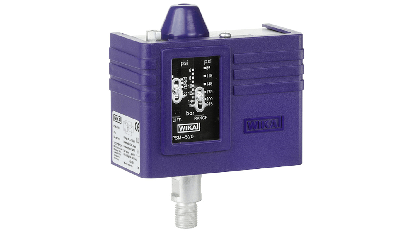 WIKA PSM-520 Series Pressure Switch, 0bar Min, 5bar Max, SPDT Output