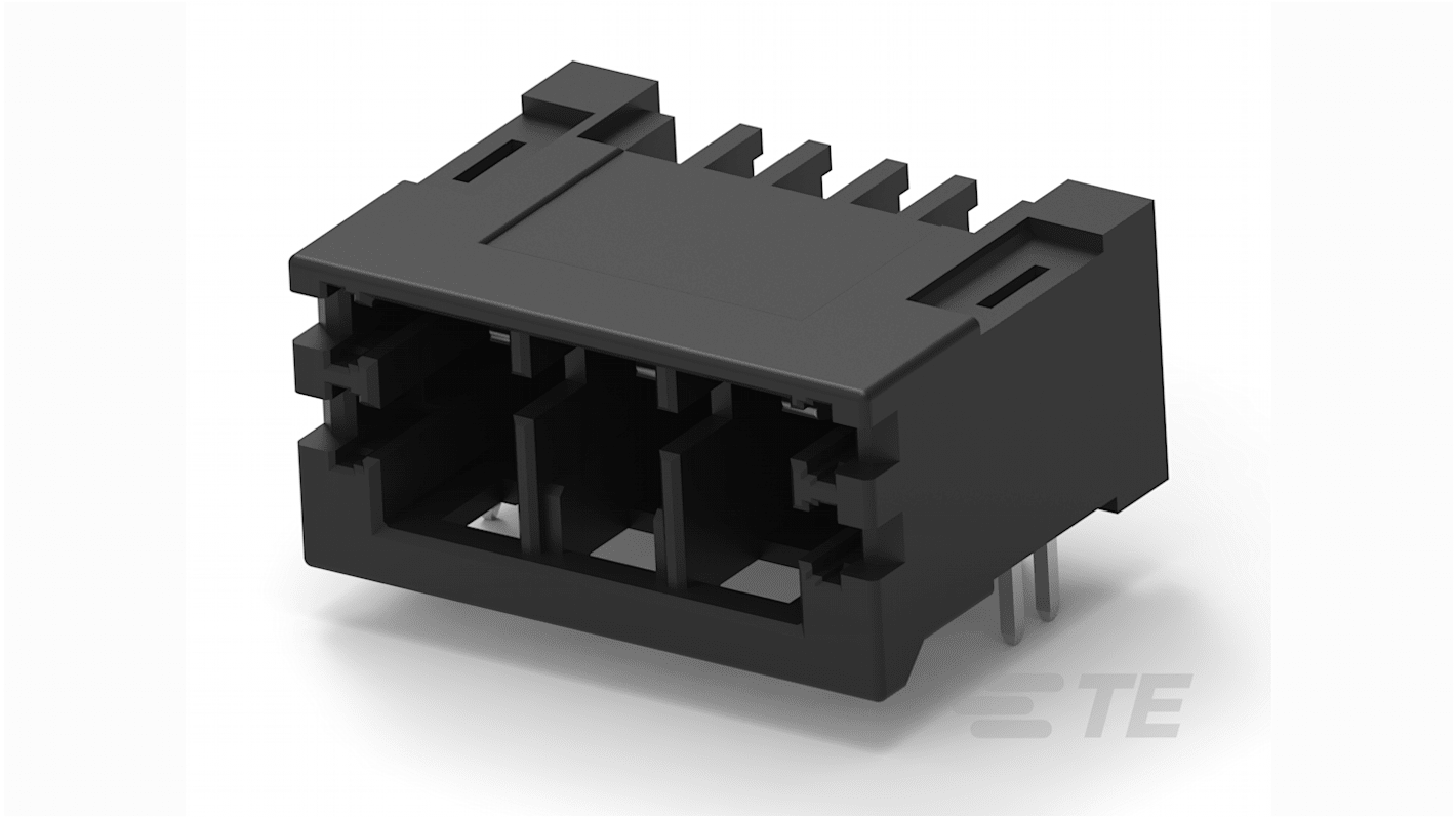 Conector de PCB Macho TE Connectivity de 3 vías , paso 5mm, montaje Montaje en orificio pasante