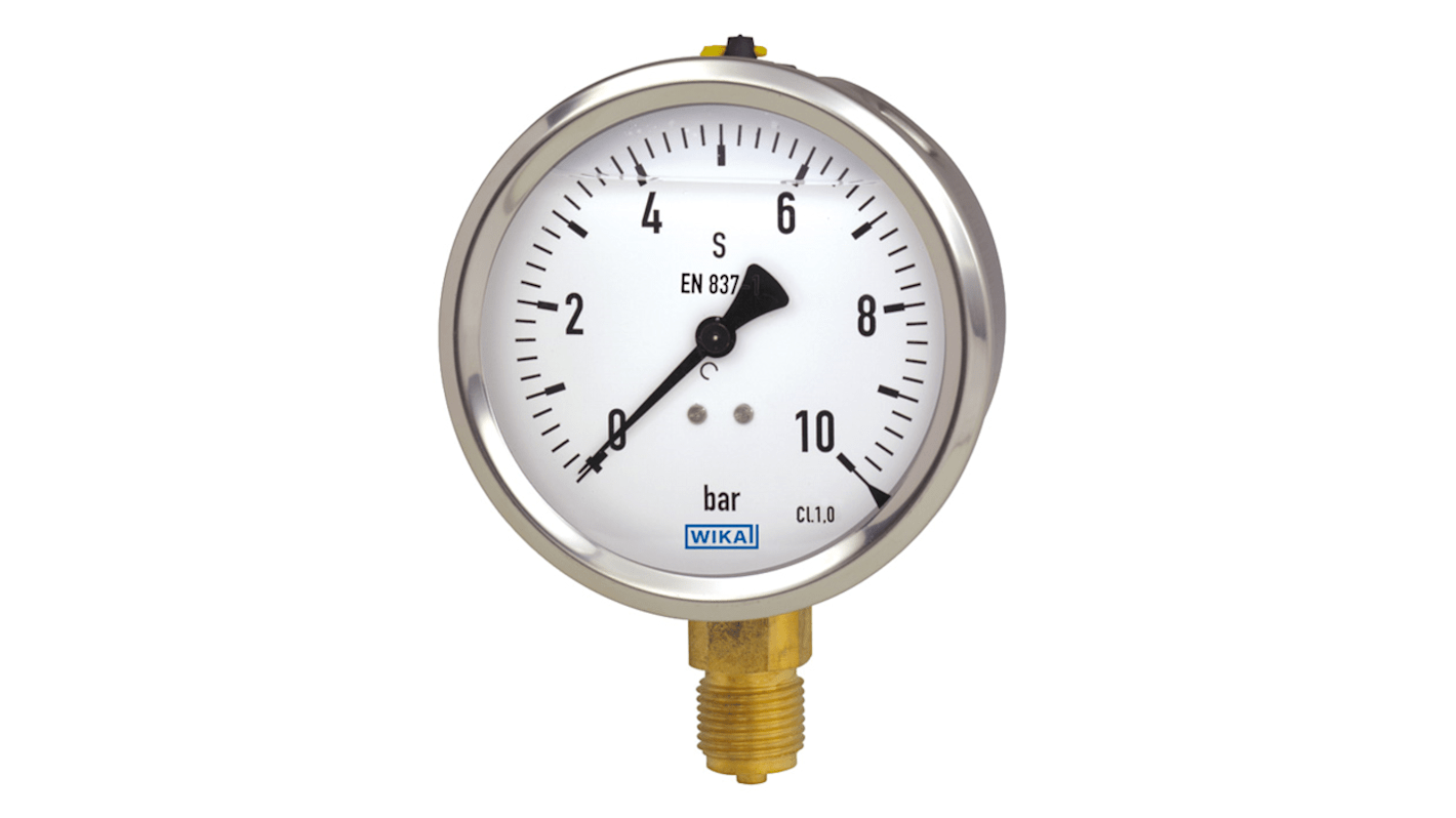 WIKA G 1/4 Analogue Pressure Gauge 1.5bar Bottom Entry, 9021892, -1bar min., 213.53