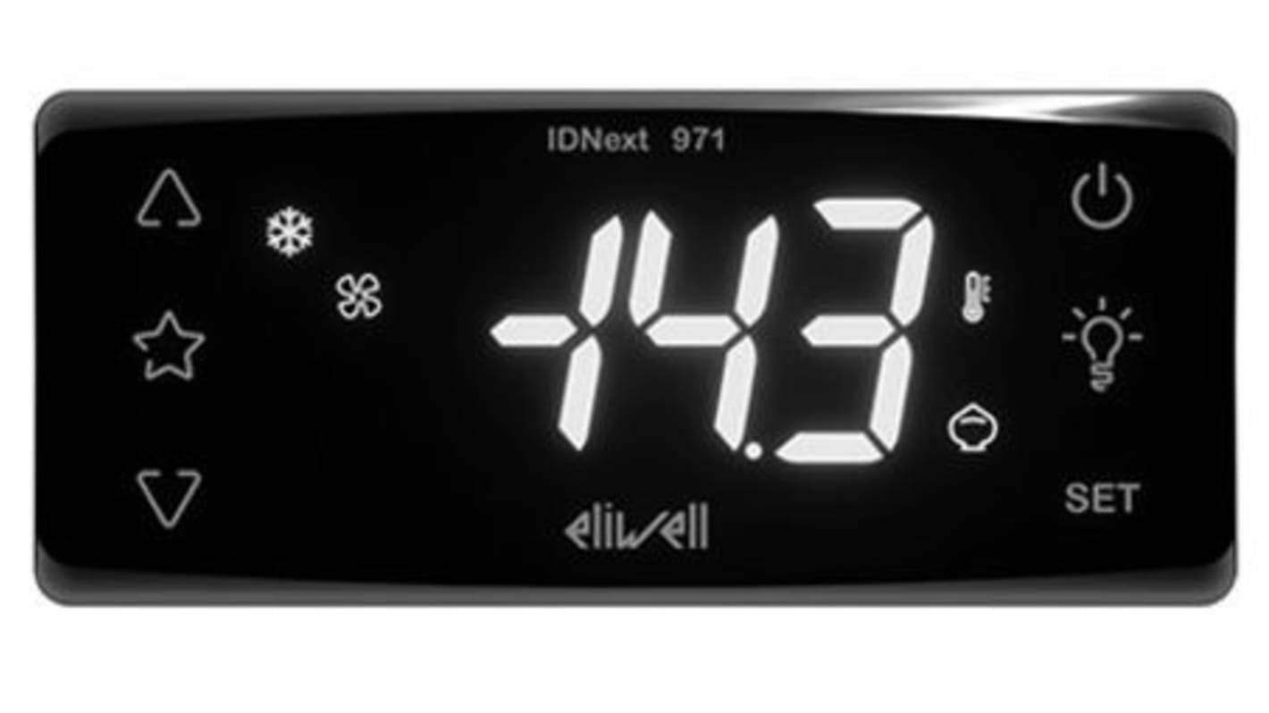 Eliwell ID NEXT Panel Mount Controller, 80.5mm 3 Input, 2 Output Relay, 12 V Supply Voltage ON/OFF