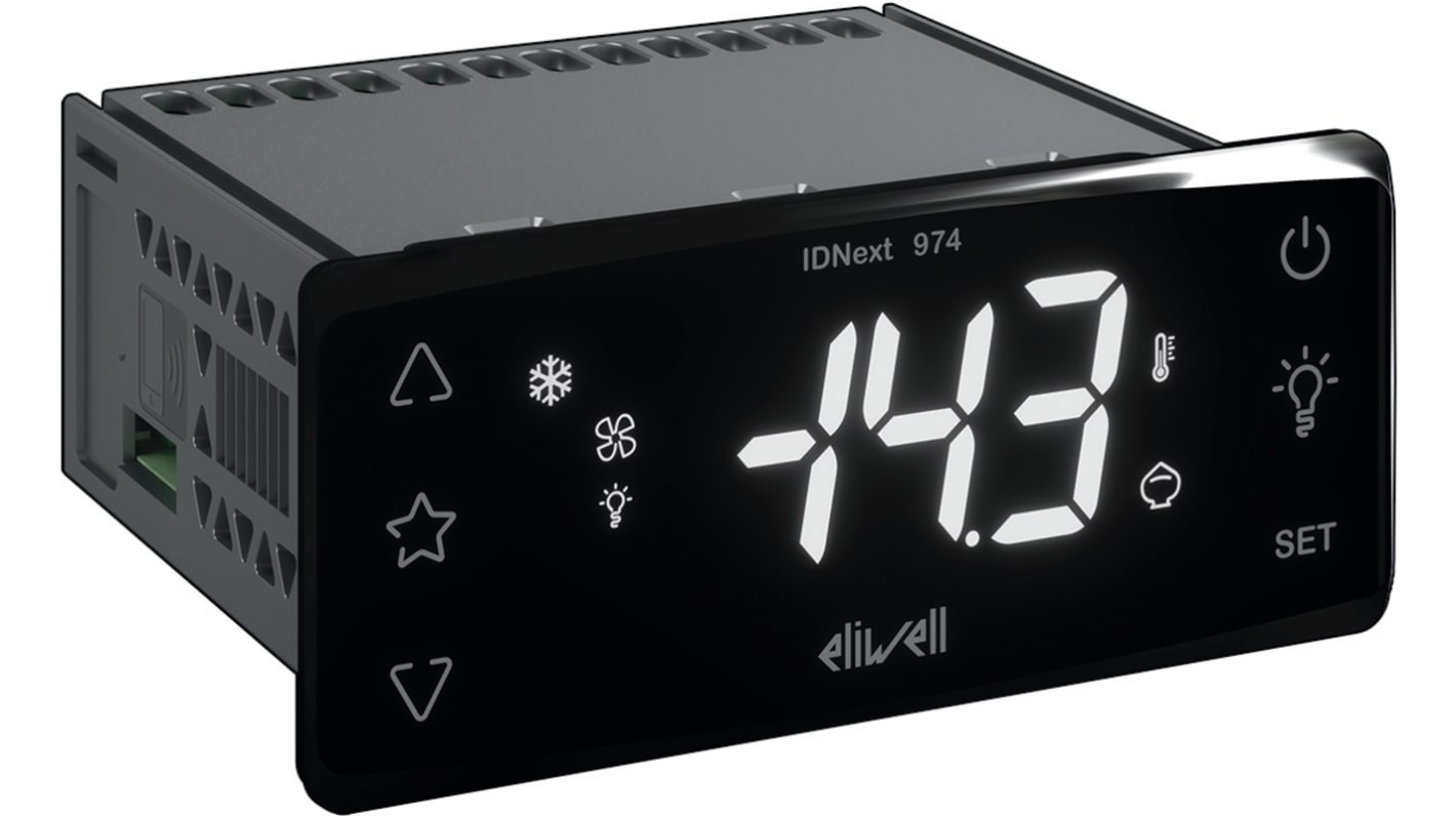 Eliwell ID NEXT Panel Mount Controller, 80.5mm 3 Input, 3 Output Relay, 12 V Supply Voltage ON/OFF