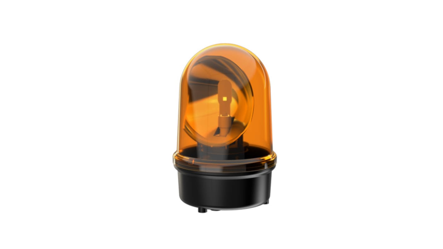 Werma 883 Series Yellow Rotating Beacon, 115 V, 230 V, Base Mount, LED Bulb, IP65