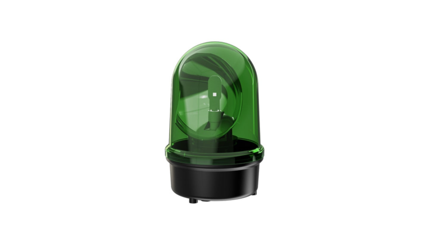 Werma Green Rotating Beacon, 115-230 V, Base Mount, LED Bulb