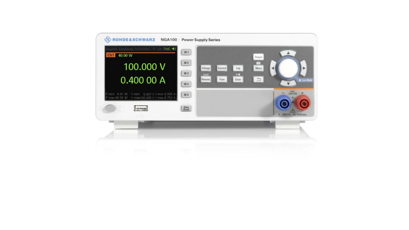 Fuente de alimentación Rohde & Schwarz NGA141, 1 salida, 0 → 100V, 2A, 40W