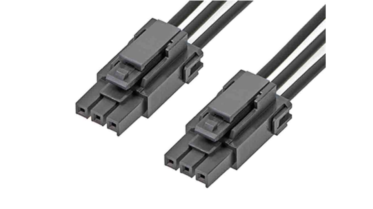 Conjunto de cables Molex Ultra-Fit 217465, long. 300mm, Con A: Hembra, 3 vías, Con B: Hembra, 3 vías, paso 3.5mm