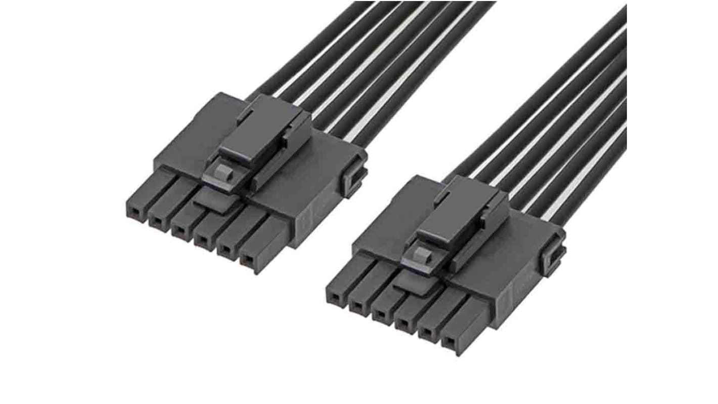 Conjunto de cables Molex Ultra-Fit 217465, long. 300mm, Con A: Hembra, 6 vías, Con B: Hembra, 6 vías, paso 3.5mm