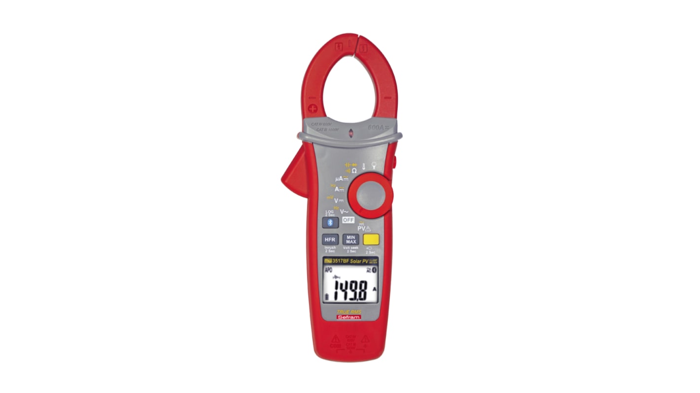 Sefram MW3517BF Clamp Meter, 600A dc, Max Current 600A ac CAT III 1000V