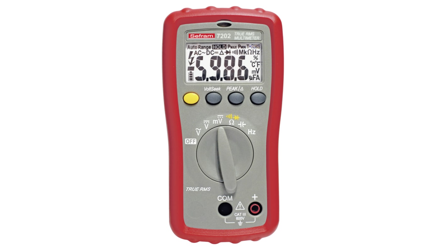 Sefram 7202 Hand Digital Multimeter, CAT III 600V ac