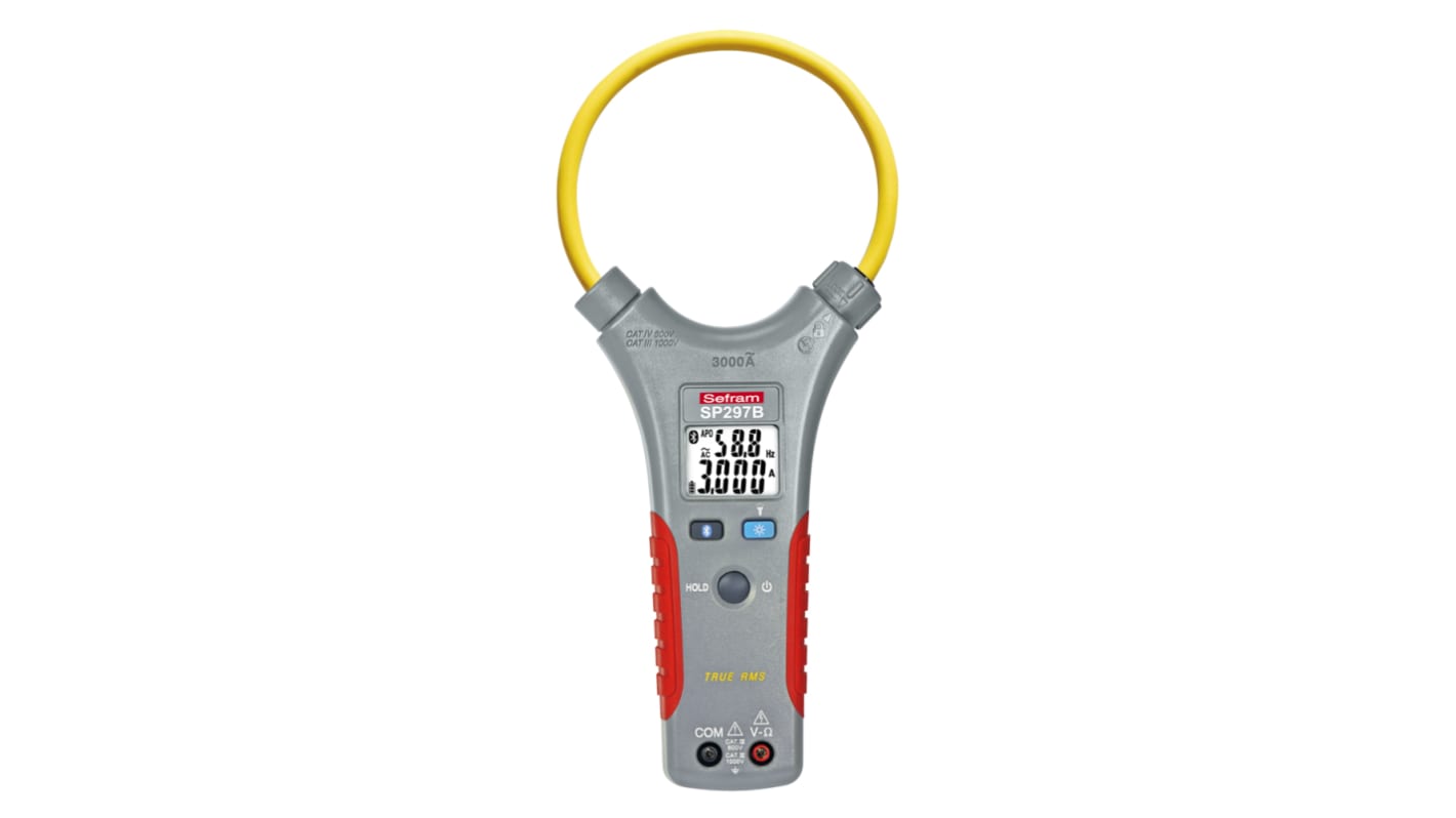 Sefram SP297B Clamp Meter, Max Current 3kA ac 600V - CAT IV, 1000V - CAT III