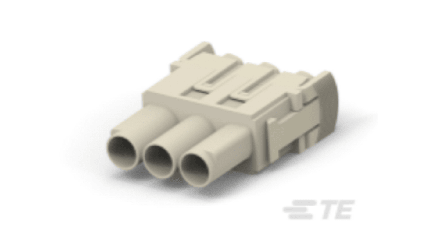 TE Connectivity Heavy Duty strømkonnektor, Han, 3-Polet, Modulindsats, 1.2A, 30 V, Panelmontering, HMN-D3