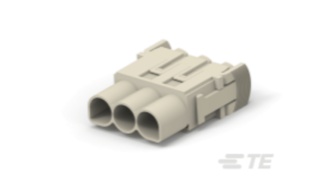 TE Connectivity Heavy Duty strømkonnektor, Hun, 3-Polet, Modulindsats, 1.2A, 30 V, Panelmontering, HMN-D3