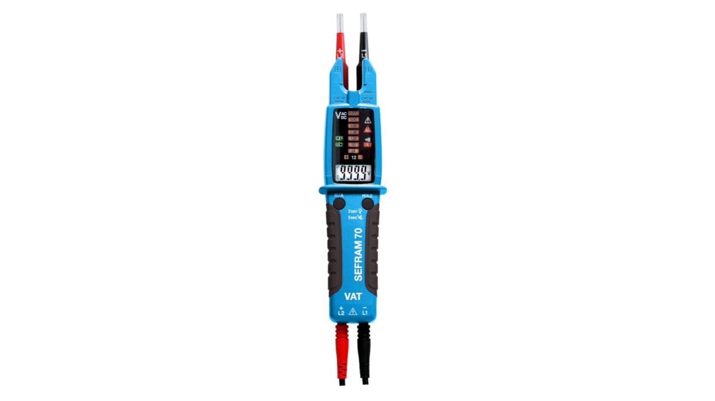 Sefram 70, Digital Voltage tester, 1000V ac/dc, Continuity Check, Battery Powered