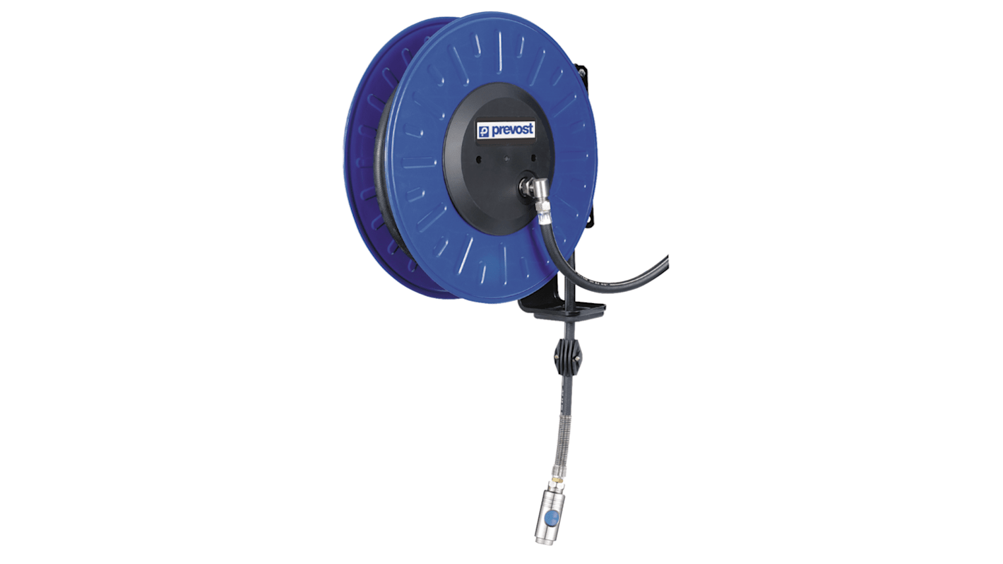 PREVOST Wall Mounted 20m Air Hose Reel, 19mm Inner Diameter, 28mm Outer Diameter, 2400L/min Flow Rate