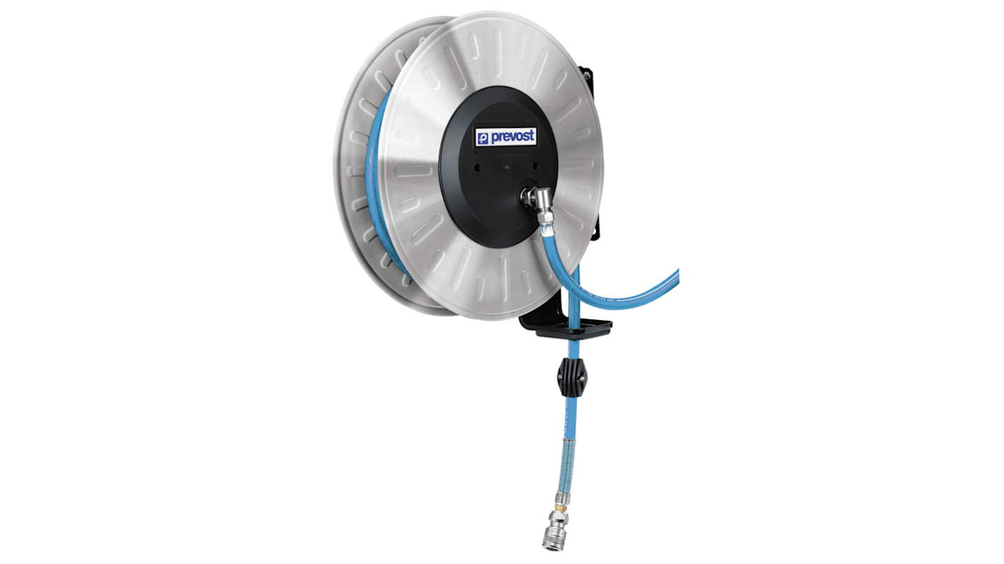 PREVOST 1/2 in G 16x24mm Hose Reel 10 bar 25m Length, Wall Mounting