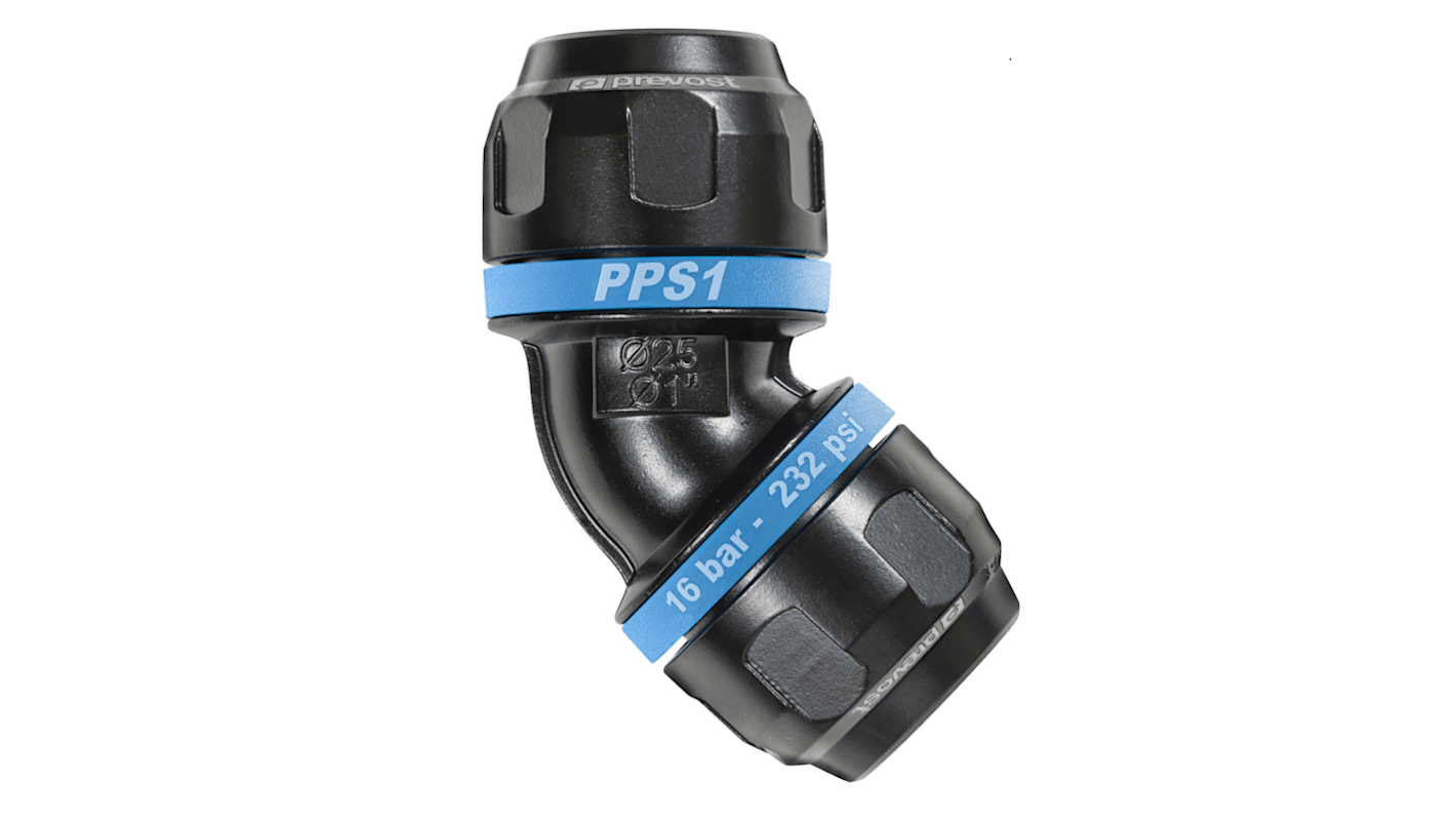 PREVOST 16bar Aluminium Elbow Connector, 32mm outside diameter