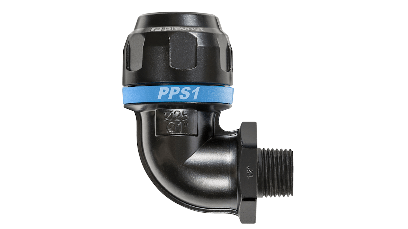 PREVOST 16bar Aluminium R 1/2 Elbow Connector, 20mm outside diameter