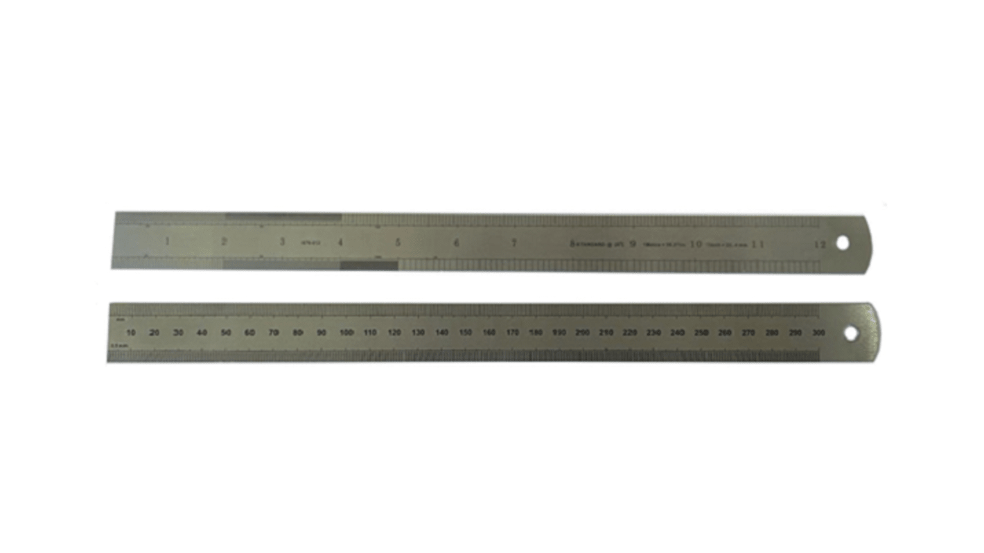 RS PRO 300mm Steel Imperial, Metric Ruler