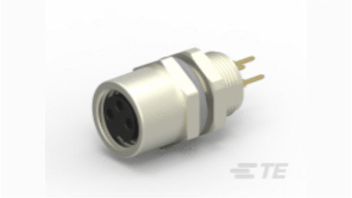 TE Connectivity Circular Connector, 3 Contacts, Front Mount, M8 Connector, Socket, Female, IP67