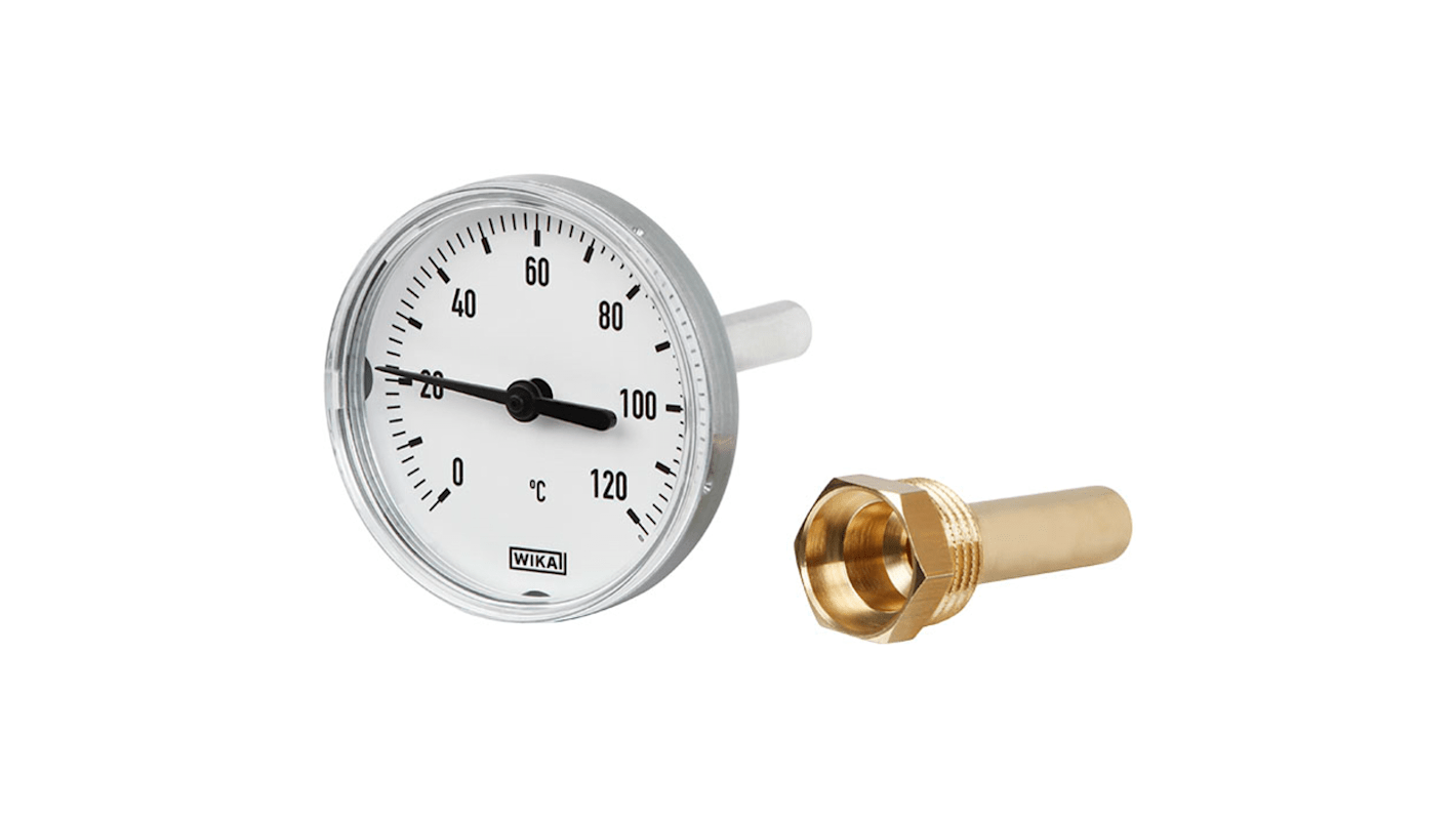 Thermomètre à aiguille WIKA A43, 120 °C max, , Ø cadran 100mm