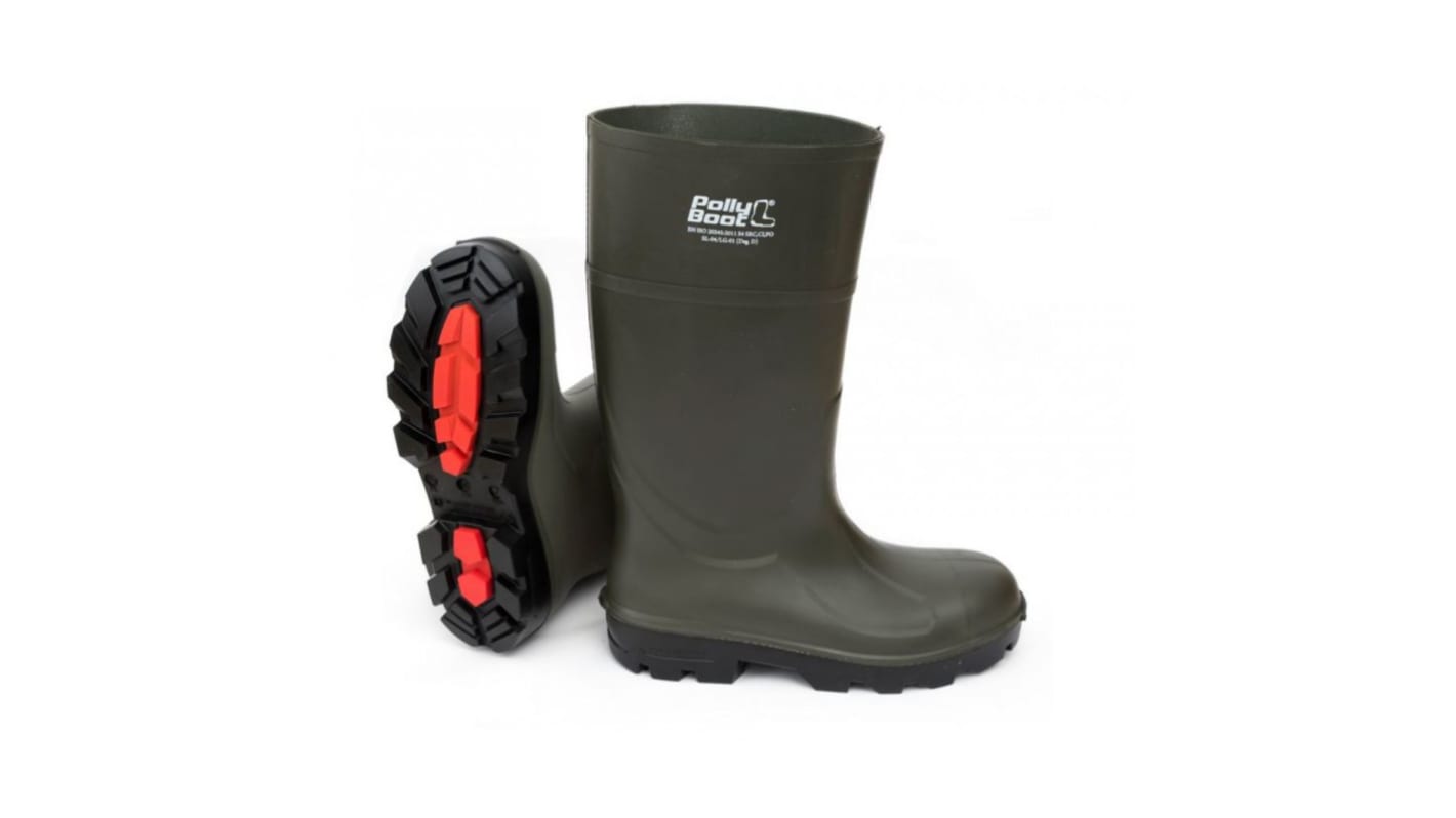 Pollyboot, Unisex, Sicherheitsstiefel Grün/Schwarz, mit Stahl-Schutzkappe, Größe 42 / UK 8