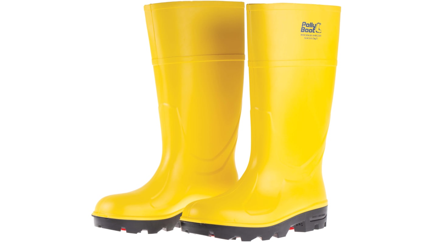 Pollyboot, Unisex, Sicherheitsstiefel Gelb, mit Stahl-Schutzkappe, Größe 39 / UK 6