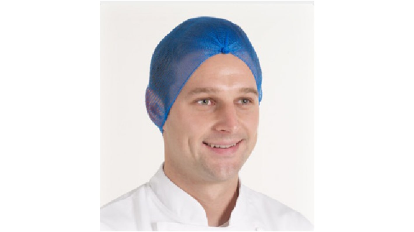 Hairtite Blue Disposable Hair Net for Food Industry Use, Non-Metal Detectable, 144 per Package