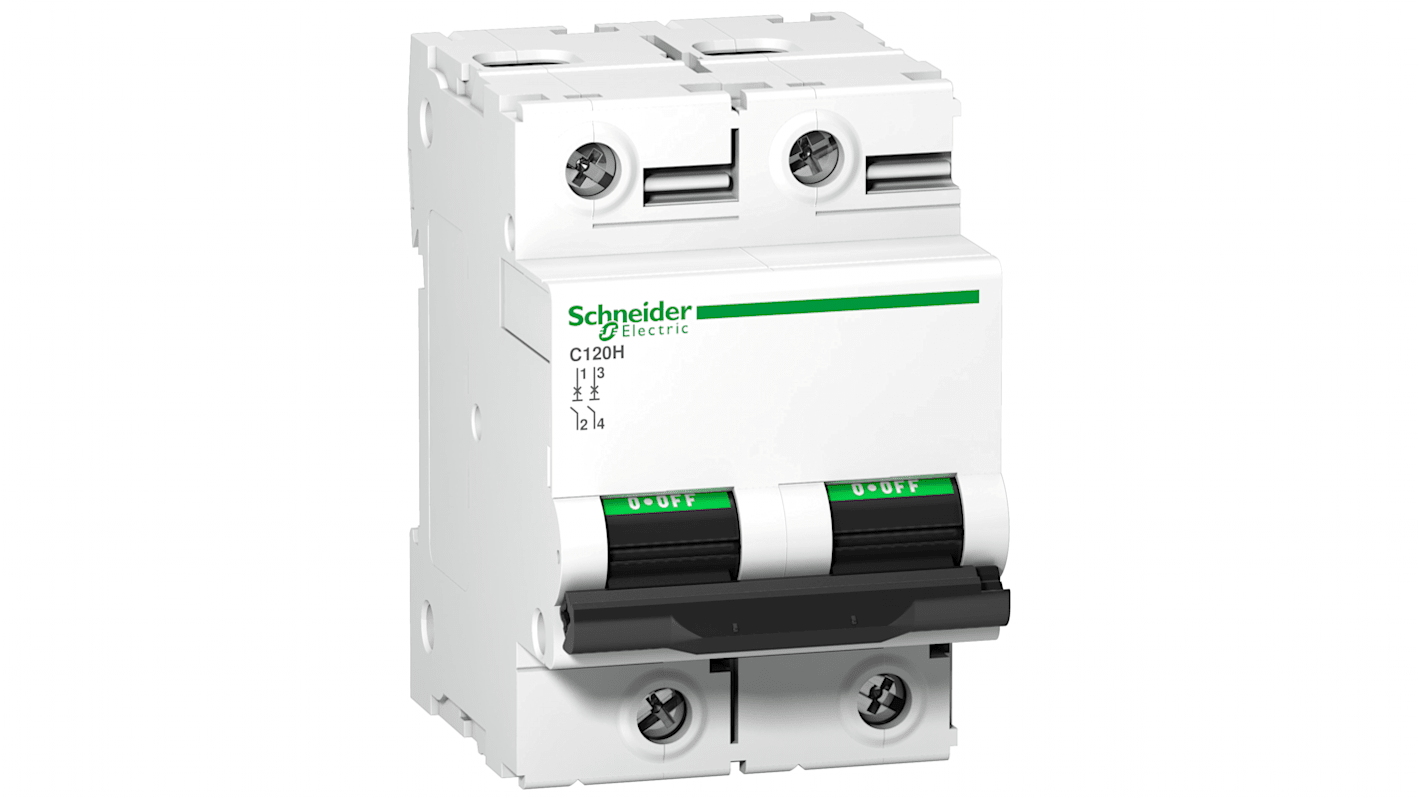 Schneider Electric A9N1 Leitungsschutzschalter Typ C, 2-polig 80A Acti 9 DIN-Schienen-Montage