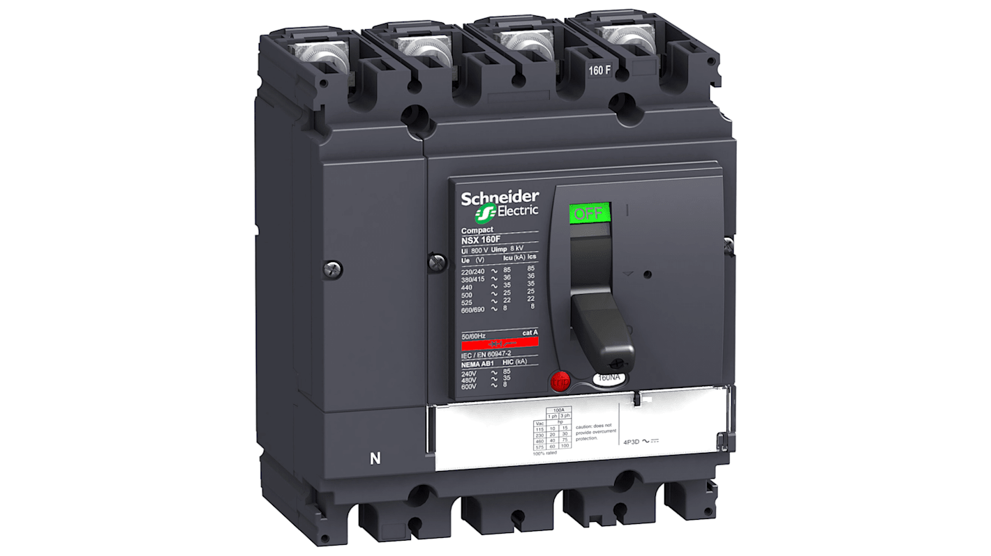 Interrupteur-sectionneur Schneider Electric Compact Compact NSX160NA, 4 P, 160A