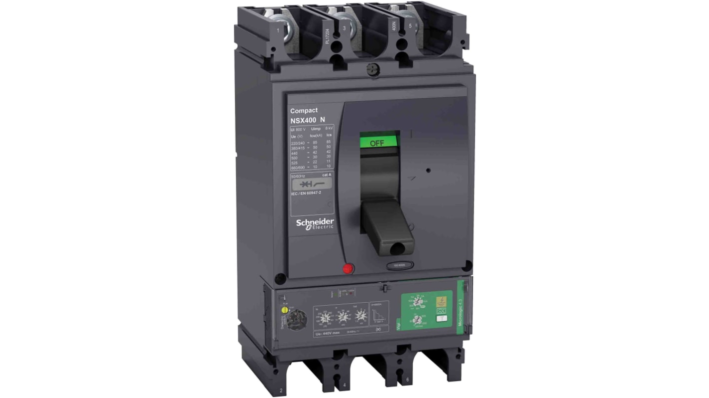 Interruttore magnetotermico scatolato LV433938, 3, 400A, 440V, potere di interruzione 50 kA, Fissa