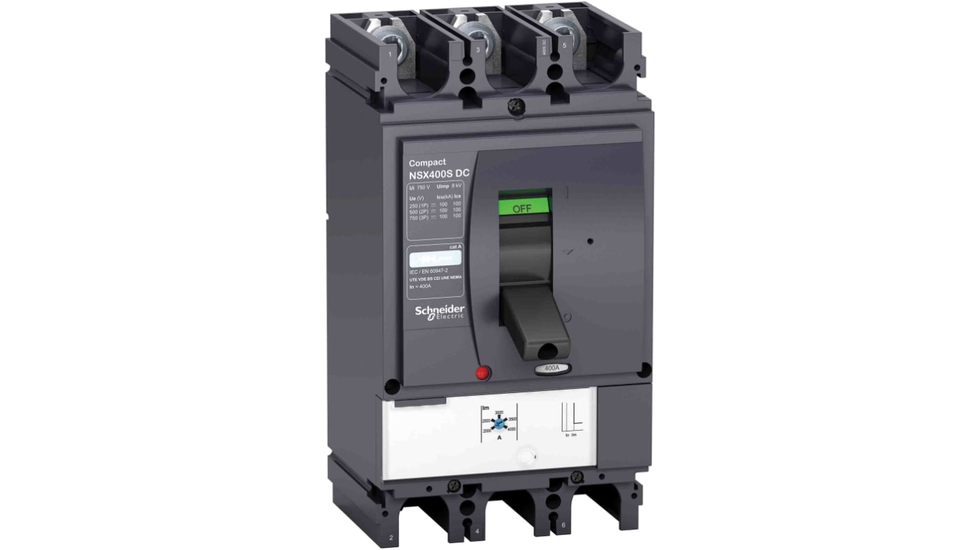 Schneider Electric NSX LV4, Leistungsschalter MCCB 3-polig, 400A / Abschaltvermögen 100 kA 750V, Fest