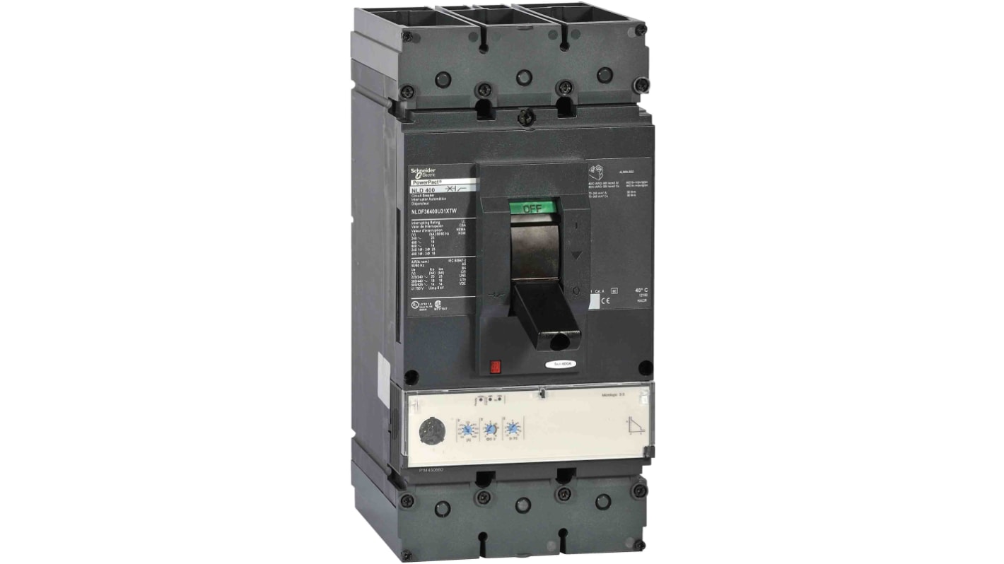 MCCB Schneider Electric, 3 Polos, 600A, Capacidad de Ruptura 65 kA, Montaje fijo, PowerPact, NH