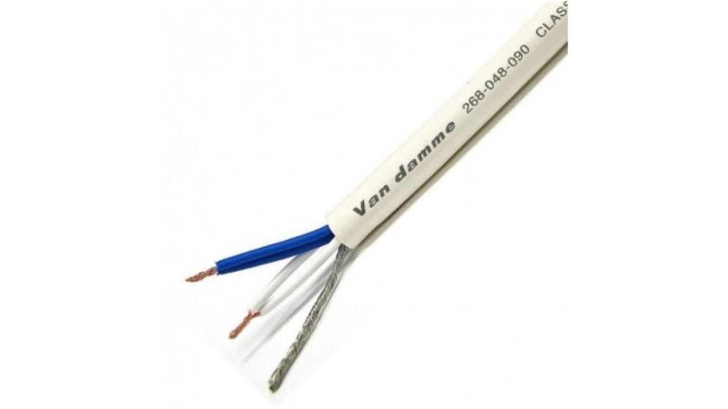 Van Damme Screened 5 Core, 0.19 mm² CSA, 6mm od, 100m, White