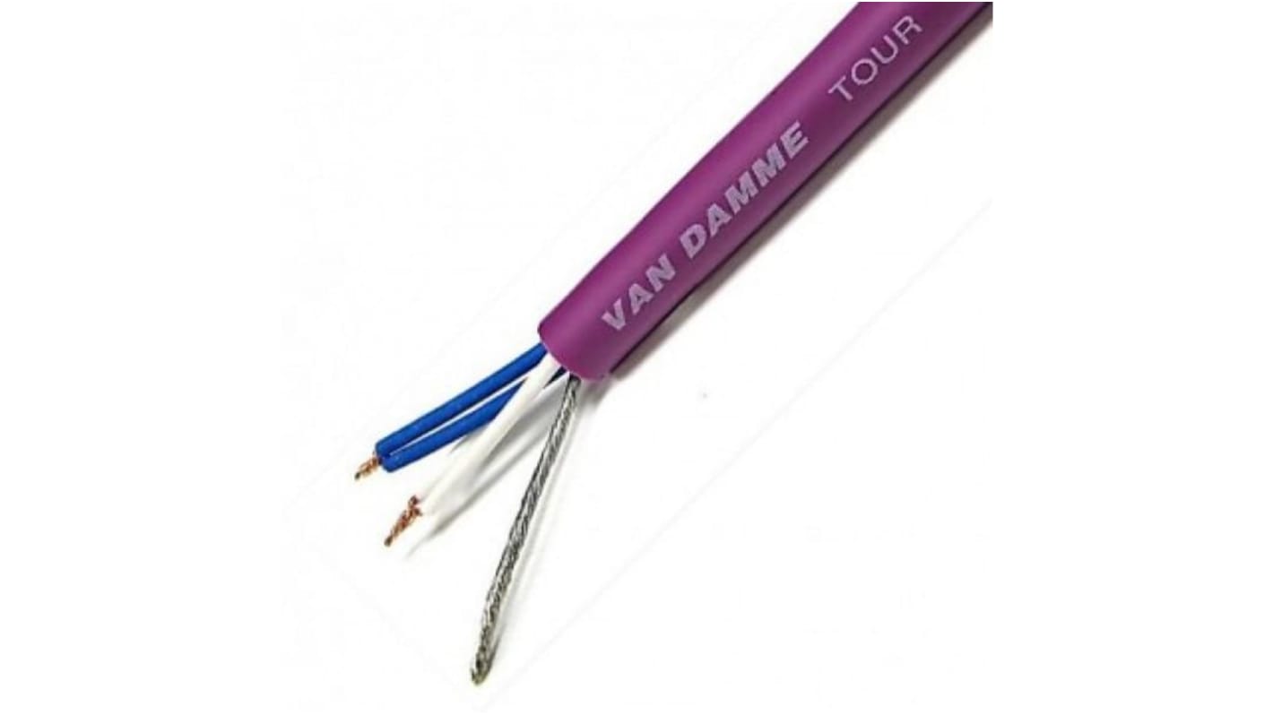 Van Damme Screened 5 Core, 0.19 mm² CSA, 6mm od, 100m, Purple